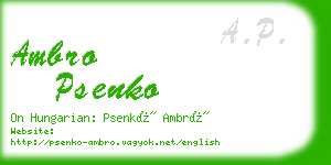ambro psenko business card